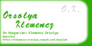 orsolya klemencz business card